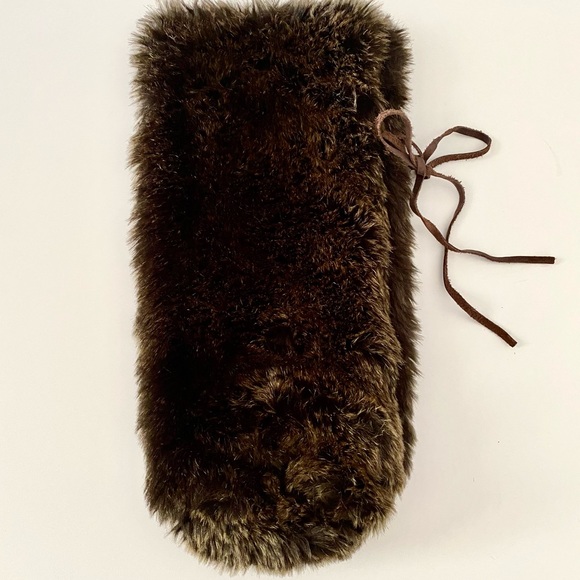 SOLD Restoration Hardware Lux Fur Wine Bag - Picture 3 of 7